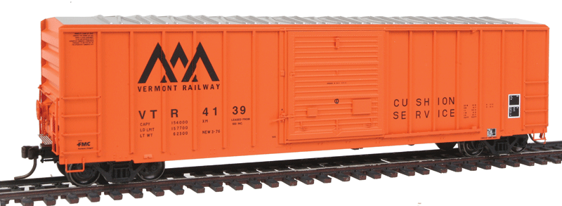FMC 5077 Single Door Boxcar Early Version - Ready to Run - Master(R) -- Vermont Railway #4139 (orange, black)