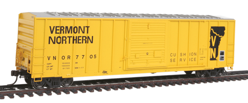 FMC 5077 Single Door Boxcar Early Version - Ready to Run - Master(R) -- Vermont Northern #7705 (yellow, black)