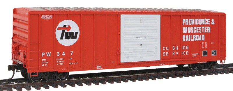 FMC 5077 Single Door Boxcar Early Version - Ready to Run - Master(R) -- Providence & Worcester #243 (red, white, black)