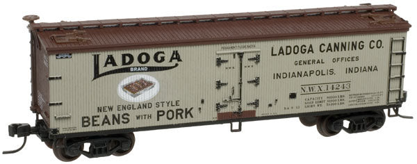 40' Wood Reefer - Ready to Run - Master(R) -- Ladoga Canning Company NWX #14245 (gray, Boxcar Red, black)
