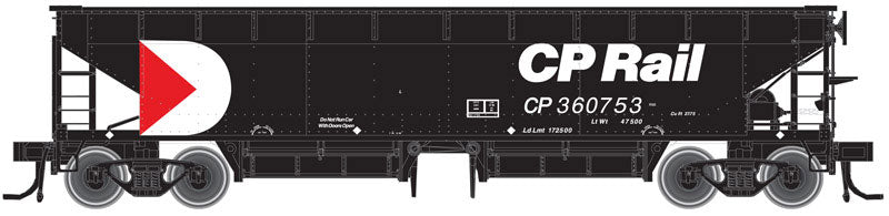 70-Ton Hart Ballast Car - Ready to Run - Master(R) -- Canadian Pacific #360985 (black, white, red, Multimark)