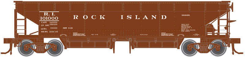 70-Ton Hart Ballast Car - Ready to Run - Master(R) -- Rock Island #101024 (Boxcar Red)