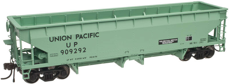 70-Ton Hart Ballast Car - Ready to Run - Master(R) -- Union Pacific #909292 (MOW Green, black)