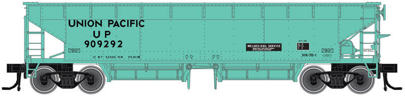 70-Ton Hart Ballast Car - Ready to Run - Master(R) -- Union Pacific #909289 (MOW Green, black)