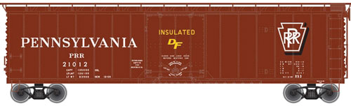 50' Plug-Door Boxcar - Ready to Run - Master(R) -- Pennsylvania Railroad #21012 (Tuscan, Shadow Keystone Logo)