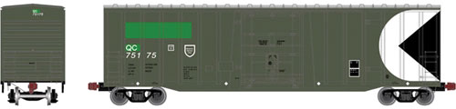 NSC 5111 50' Plug-Door Boxcar - Ready to Run - Master -- Quebec Central #75100 (green, white, black; CP Multimark Logo)