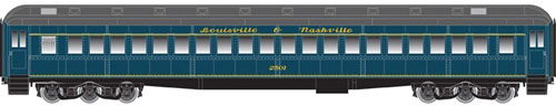 Heavyweight Single-Window Coach - Master(R) -- Louisville & Nashville #2501 (blue, black)