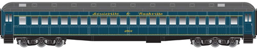 Heavyweight Single-Window Coach - Master(R) -- Louisville & Nashville #2516 (blue, black)