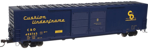 ACF 60' Double-Door Auto Parts Boxcar - Ready to Run -- Chesapeake & Ohio #488704 (blue, yellow, Progress Logo)