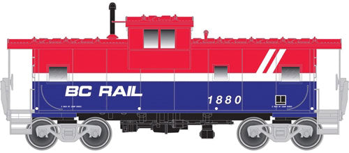 Extended-Vision Caboose - Ready to Run - Master(R) -- British Columbia Railway #1880 (red, white, blue)