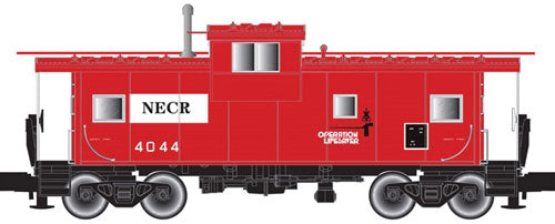 Extended-Vision Caboose - Ready to Run - Master(R) -- New England Central #4044 (red, white, Operation Lifesaver Logo)