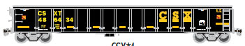 Thrall 2743 Covered Gondola - Ready to Run - Master(R) -- CSX #486930 (black, yellow)