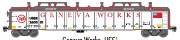 Thrall 2743 Covered Gondola - Ready to Run - Master(R) -- US Steel Geneva Works #260301 (white, red)