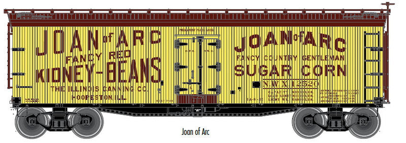 40' Wood Reefer - Ready to Run - Master(R) -- Joan of Arc NWX #12521 (yellow, Boxcar Red)