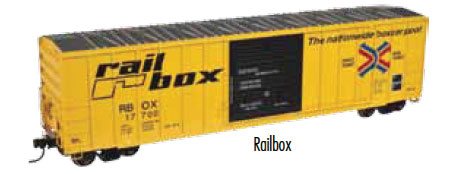 FMC 5077 Single Door Boxcar Early Version - Ready to Run - Master(R) -- Railbox #17765 (yellow, black, red, blue, Large Logo)