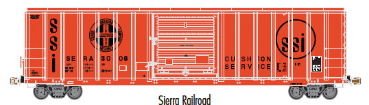 FMC 5077 Single Door Boxcar Early Version - Ready to Run - Master(R) -- Sierra Railroad #3006 (orange, black)