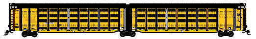 Thrall Articulated Auto Carrier - Ready to Run  - Master(R) -- Ferromex FXE #210011 (yellow, black)