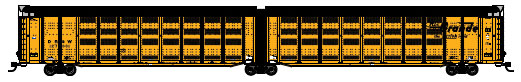 Thrall Articulated Auto Carrier - Ready to Run  - Master(R) -- Denver & Rio Grande Western #127001 (Aspen Gold, black, Flying Grande)