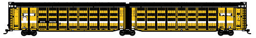 Thrall Articulated Auto Carrier - Ready to Run  - Master(R) -- Union Pacific / Trailer-Train #880022 (yellow, black)