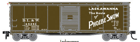 USRA Steel Rebuilt Boxcar - Ready to Run - Master(R) -- Delaware, Lackawanna & Western #48008 (Boxcar Red, Phoebe Snow Slogan)