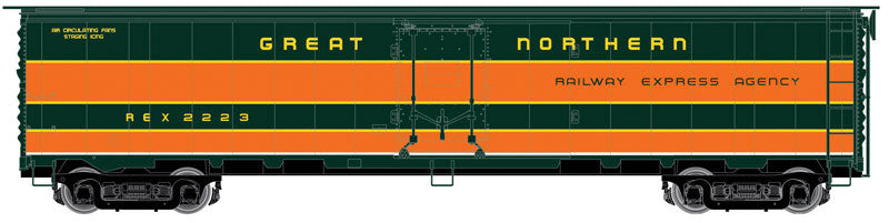 ACF/REA Steel Express Reefer - Ready to Run - Master(R) -- Great Northern REX #2222 (Omaha Orange, Pullman Green)