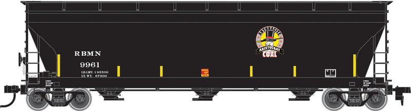 ACF 4650 Centerflow Covered Hopper Post-1971 Version - Ready to Run -- Reading, Blue Mountain & Northern #9976 (black, Aristocrat Coal Logo)