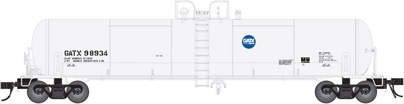 GATX 20,700-Gallon Tank Car - Ready to Run - Master(R) -- GATX #98918 (white, blue Service Driven Logo)