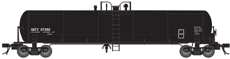 GATX 20,700-Gallon Tank Car - Ready to Run - Master(R) -- GATX #27492 (WX Repaint, black)