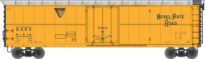 GARX Insulated 50' Boxcar (Reefer) - Ready to Run - Master(R) -- Nickel Plate Road GARX #51401 (yellow, black, silver w/GARX Logo)
