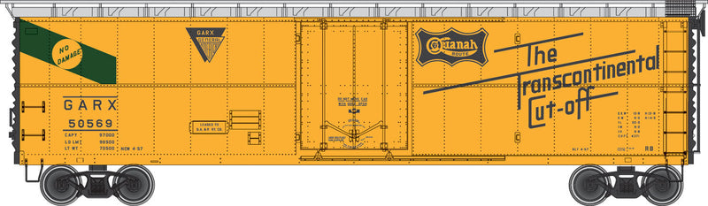 GARX Insulated 50' Boxcar (Reefer) - Ready to Run - Master(R) -- Quanah, Acme & Pacific GARX #50552 (yellow, black, Transcontinental Cut-off)