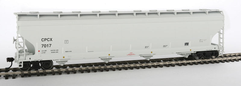 ACF 5701 Centerflow Plastics Hopper - Ready to Run - Master(R) -- Chevron Phillips Chemical CPCX #7017 (gray, white Conspicuity Marks)