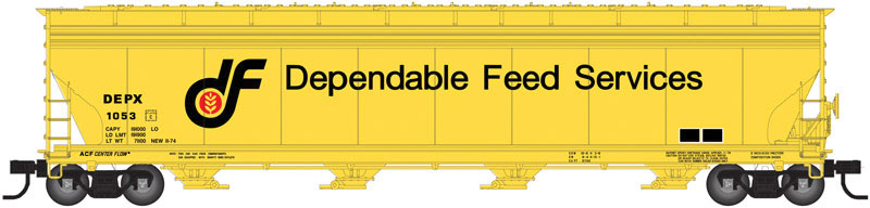 ACF 5701 Centerflow Grain Hopper - Ready to Run - Master(R) -- Dependable Feeds #1053 (yellow, black, red)