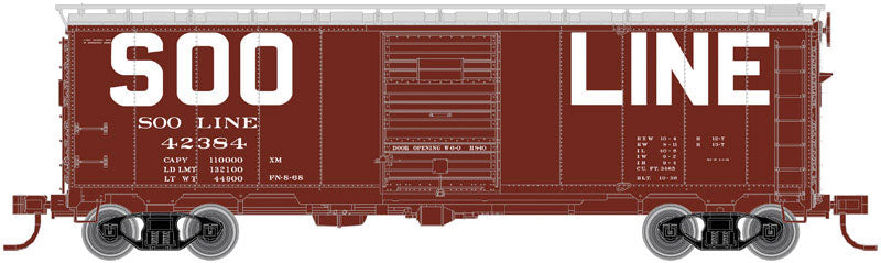 1932 ARA 40' Steel Boxcar - Ready to Run - Master(R) -- Soo Line #42070 (Boxcar Red, silver, Billboard Squared Block Lettering)