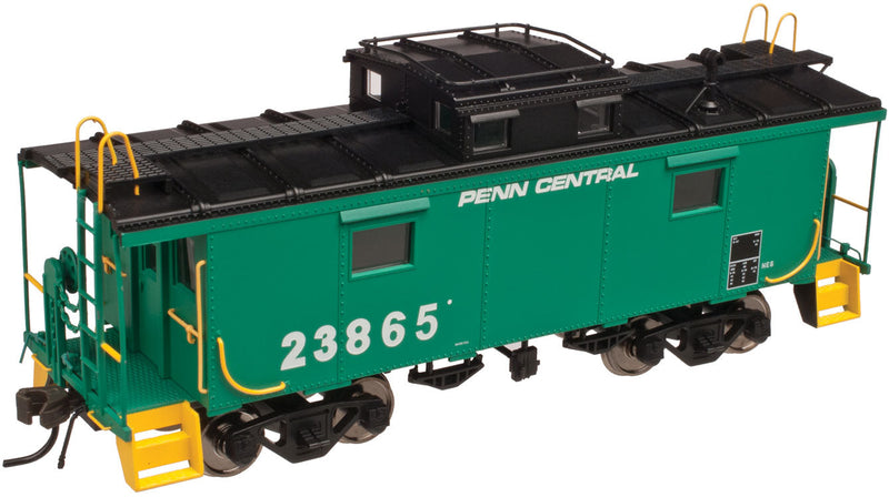 NE-6 Caboose - Ready to Run - Master(R) -- Penn Central #19802 (Jade Green, black, white)