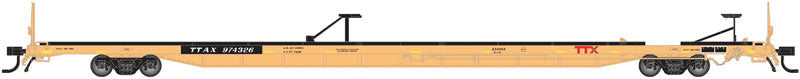 ACF 89' 4" Intermodal Flatcar - Ready to Run -- TTX #974526 (yellow, black, maroon Logo)