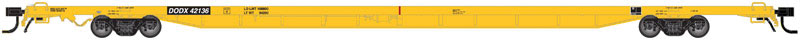 ACF 89' 4" Intermodal Flatcar - Ready to Run -- Department of Defense DODX #42002 (yellow)