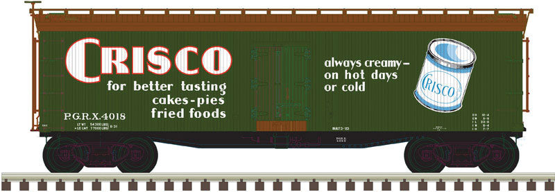 40' Wood Reefer - Ready to Run - Master(R) -- Crisco #4000 (green, Boxcar Red, white)