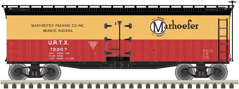 40' Wood Reefer - Ready to Run - Master(R) -- Marhoefer Packing #72216 (yellow, red, black)