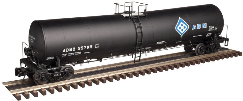 Trinity 25,500-Gallon Tank Car - Ready to Run - Master(R) -- Archer-Daniels-Midland #25675 (black, blue, Molecule Logo)