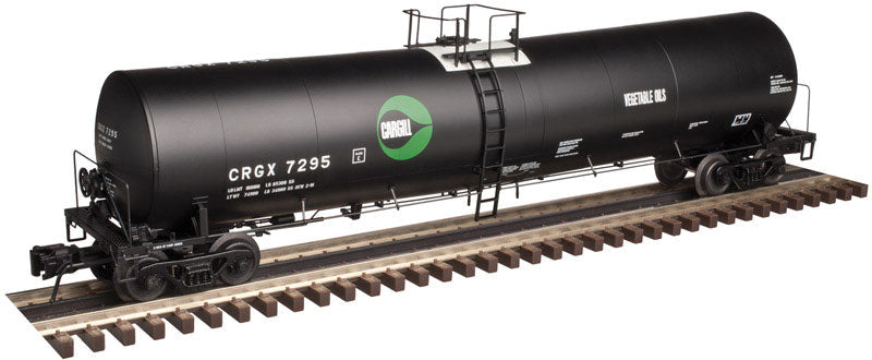 Trinity 25,500-Gallon Tank Car - Ready to Run - Master(R) -- Cargill #7260 (black, green; Vegetable Oils)