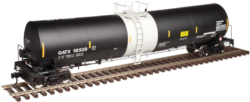 Trinity 25,500-Gallon Tank Car - Ready to Run - Master(R) -- BASF GATX #18328 (black, white)