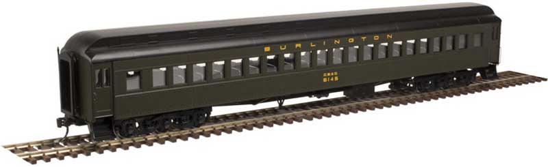Heavyweight Single-Window Coach - Ready to Run - Master(R) -- Chicago, Burlington & Quincy #6129 (Pullman Green, black)