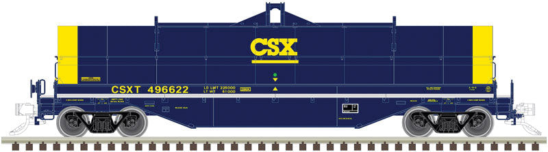 42' Coil Steel Car w/Fishbelly Side Sill - Ready to Run - Master(R) -- CSX #496622 (blue, yellow)
