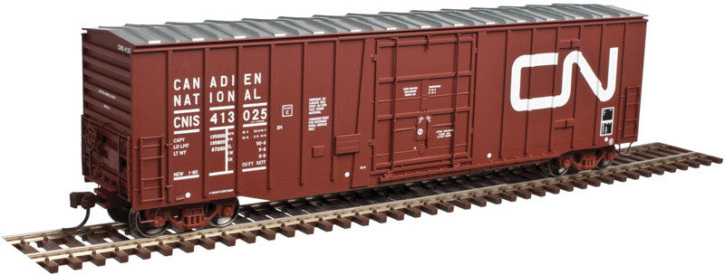 National Steel Car 5277 Plug-Door Boxcar - Ready to Run - Master(R) -- Canadian National #413000 (1980 Scheme; Boxcar Red, Large Noodle Logo)