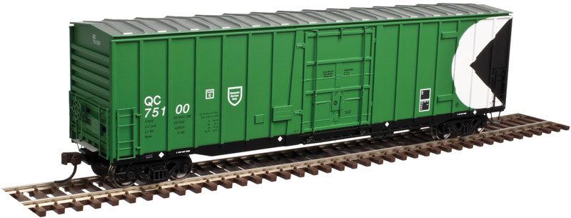 NSC 5111 50' Plug-Door Boxcar - Ready to Run - Master(R) -- Quebec Central #75290 (green, white, black; Multimark Logo)