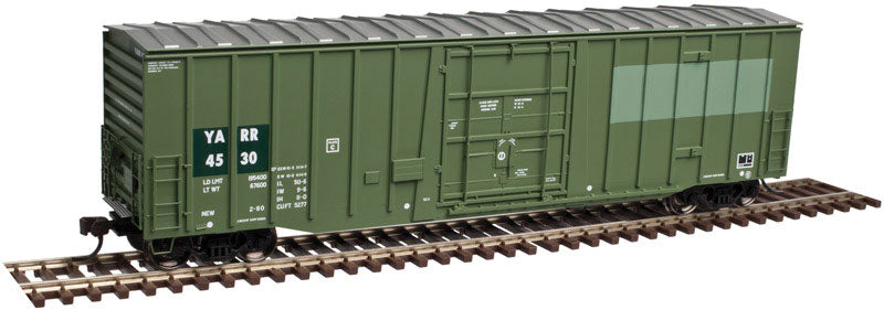 NSC 5111 50' Plug-Door Boxcar - Ready to Run - Master(R) -- Youngstown & Austintown YARR #4525 (Patched Ex-BCOL, green)