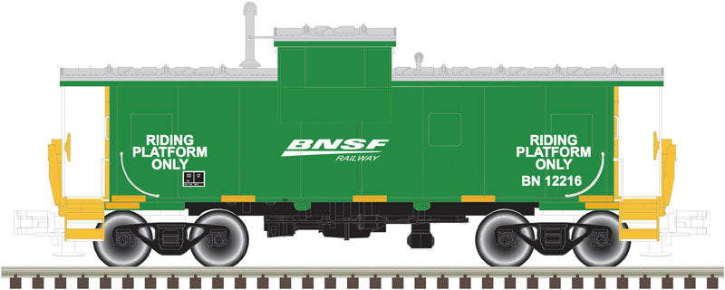 Extended-Vision Caboose - Ready to Run - Master(R) -- BNSF Railway #12216 (Cascade Green, yellow; Shoving Platform)