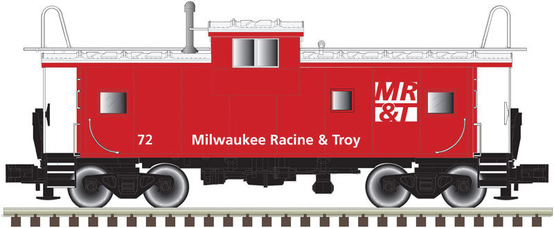Extended-Vision Caboose - Ready to Run - Master(R) -- Milwaukee, Racine & Troy #76 (Model Railroader Magazine Layout; red, white)