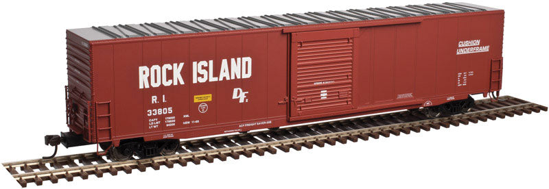 ACF 60' Single-Door Auto Parts Boxcar - Ready to Run - Master(R) -- Rock Island #33822 (Boxcar Red, white; Narrow Block Lettering)