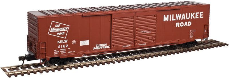 ACF 60' Double-Door Auto Parts Boxcar - Ready to Run - Master(R) -- Milwaukee Road #4165 (Boxcar Red; Billboard Lettering, Large TMR Logo)